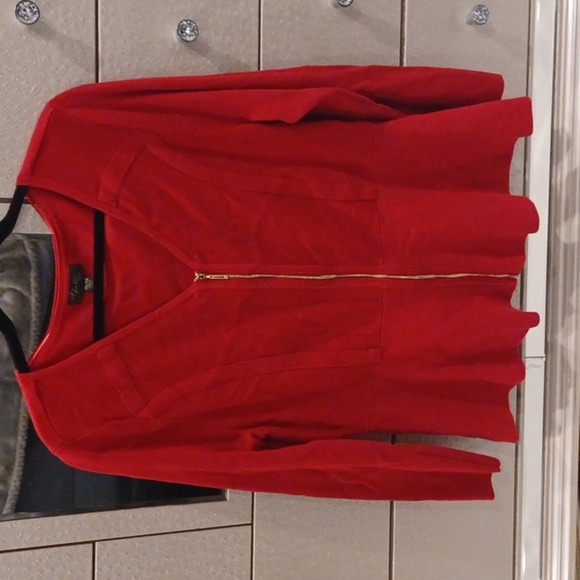 Thalia Sodi Tops - Red zip up sweater XL